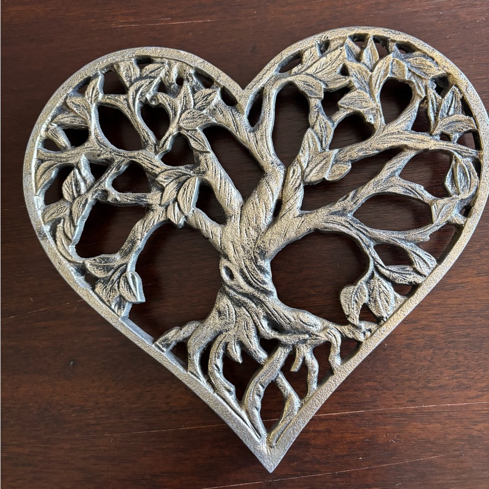Tree of Life Pewter Kitchen Dining Trivet. Hostess or House Warming Gift.